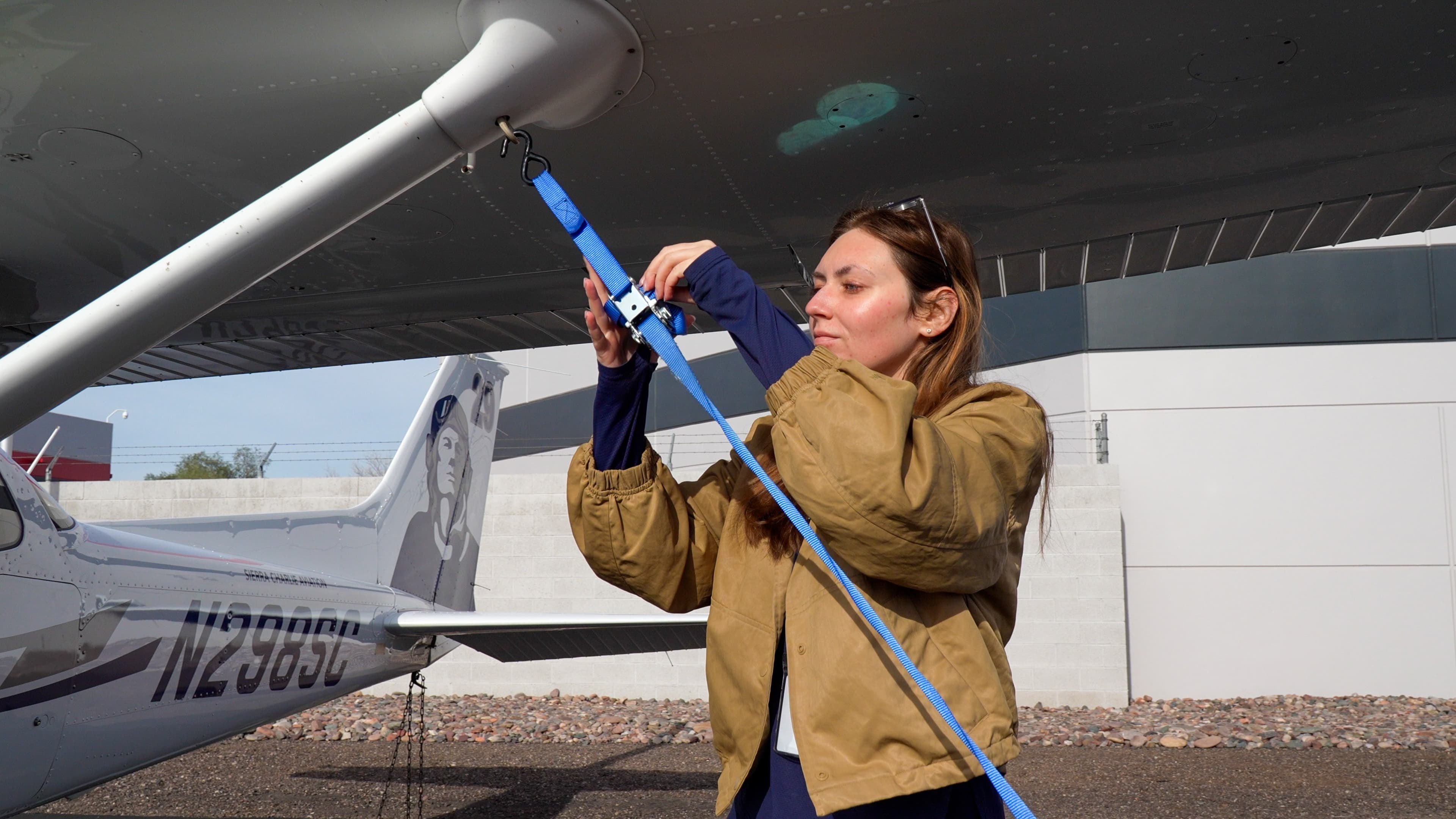 aviator preparing a Sierra Charlie training aircraft